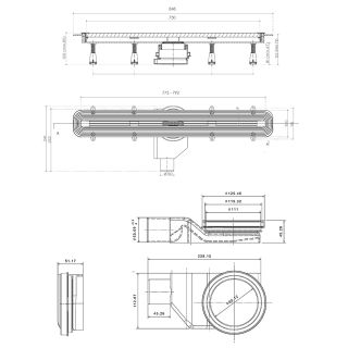 Душевой лоток BETTOSERB 13100034 Slim Line 750